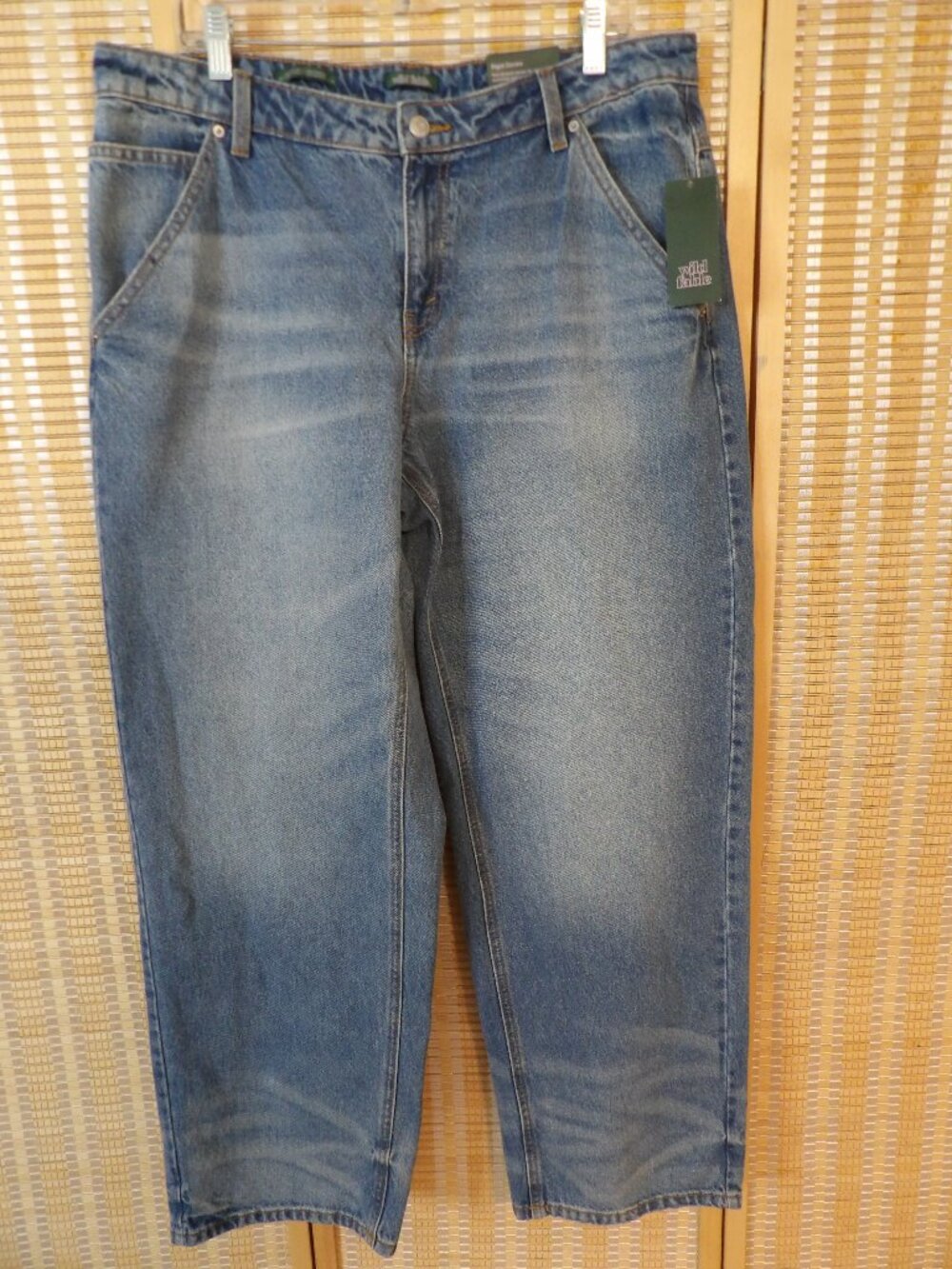 NWT Women's Wild Fable Size 12 Mid-Rise 90s Relaxed Straight Blue Denim Jeans